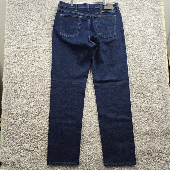 Wrangler Jeans Mens 36x34 (Fits 34x34) Premium Flex Straight Dark Cowboy Biker - Picture 4 of 12